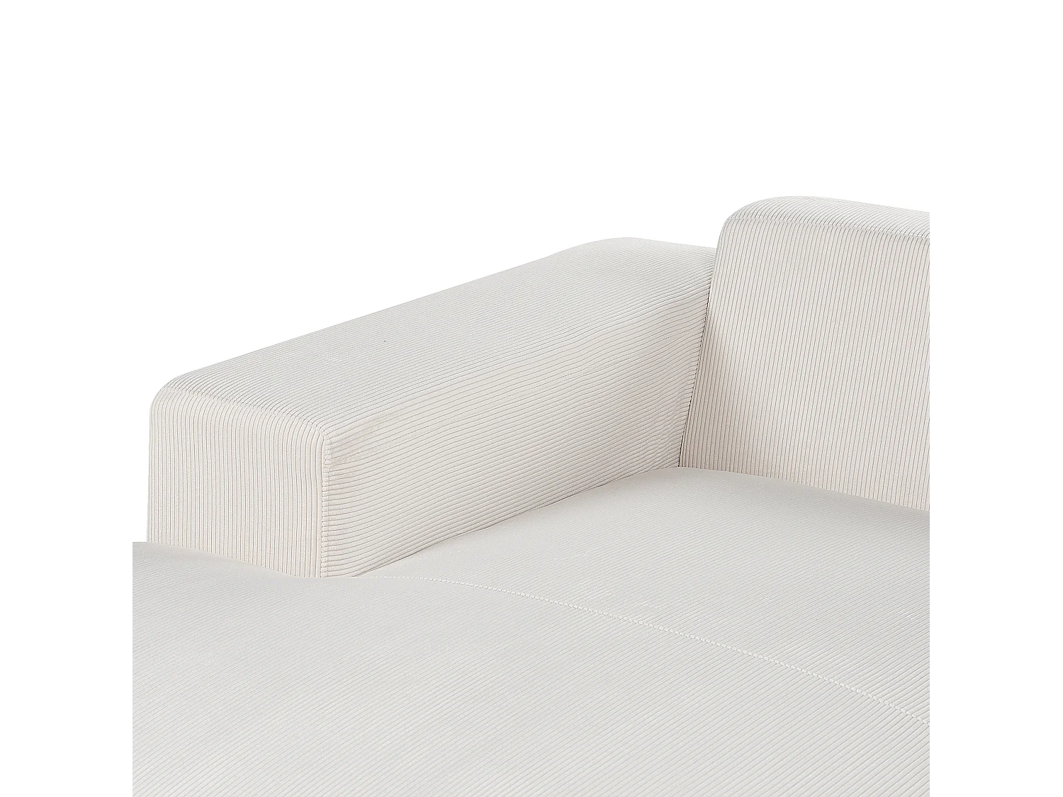 Narożnik LUNGO Sztruks Złamana biel dla 4 osób Prawostronny