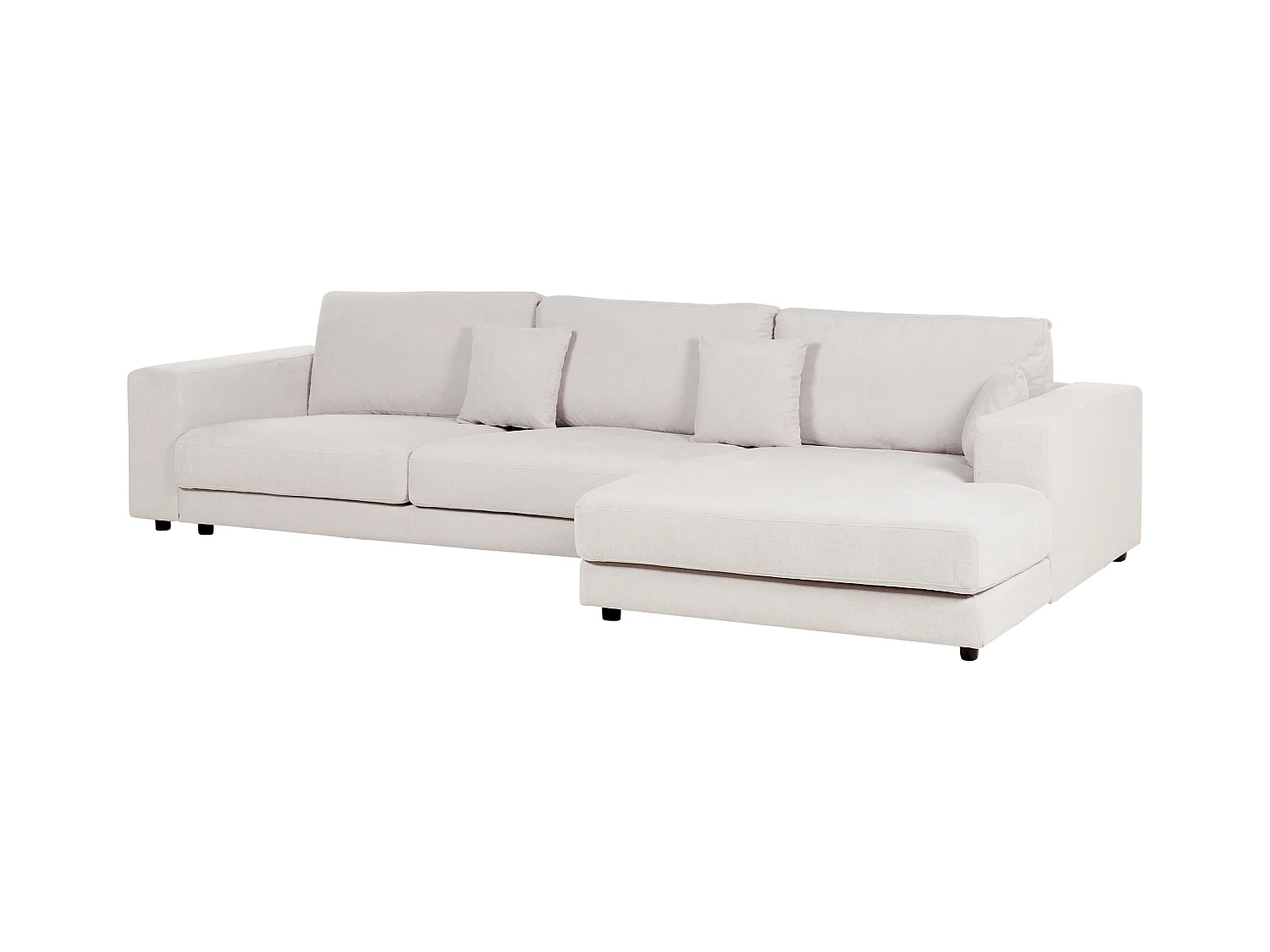 Hoekbank LOFOTEN Stof Gebroken wit 4-zitter Linkerzijde