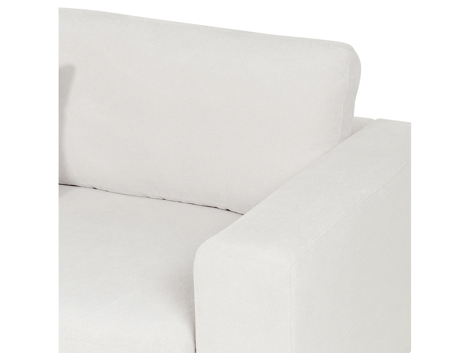 Canapé 4 Places Angle à Gauche Style Moderne Minimaliste en Tissu Blanc Lofoten