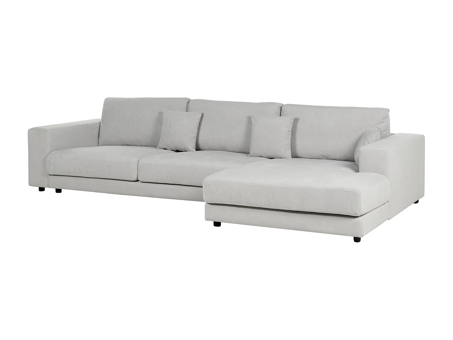 4-Sitzer Ecksofa L-förmig grau mit Chaiselongue links 2 Dekokissen Lofoten