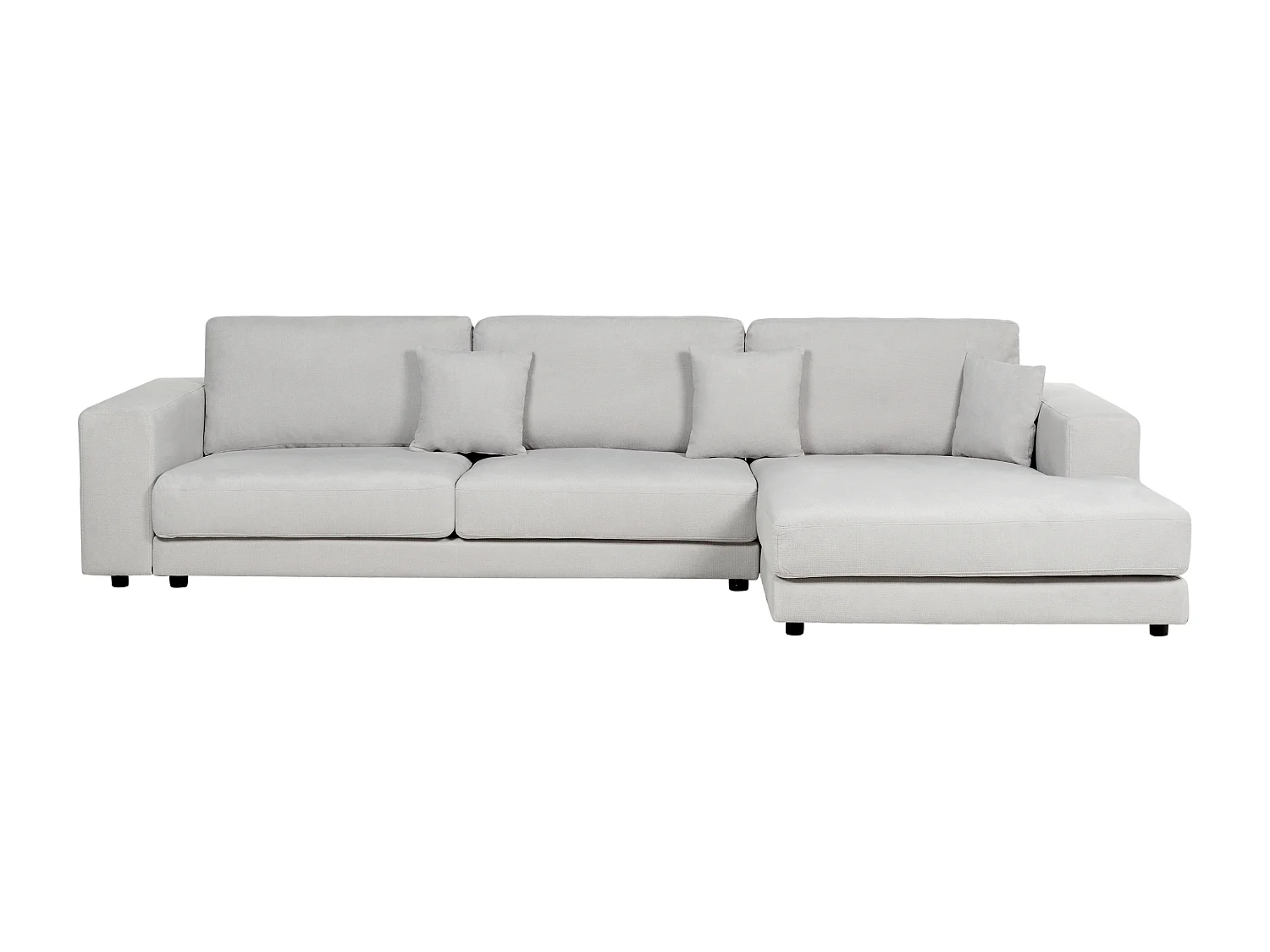 4-Sitzer Ecksofa L-förmig grau mit Chaiselongue links 2 Dekokissen Lofoten