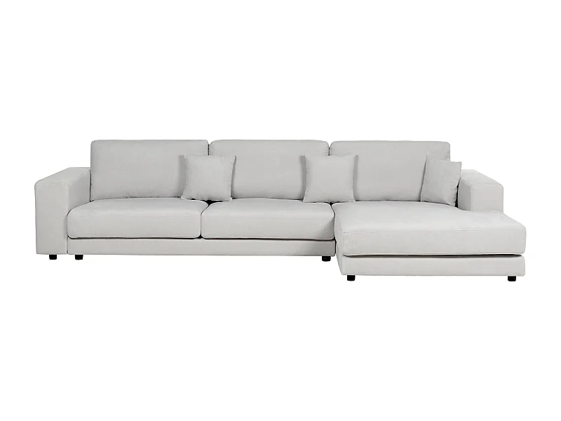 Canapé 4 Places Angle à droite Style Moderne Minimaliste en Tissu Gris Clair Lofoten
