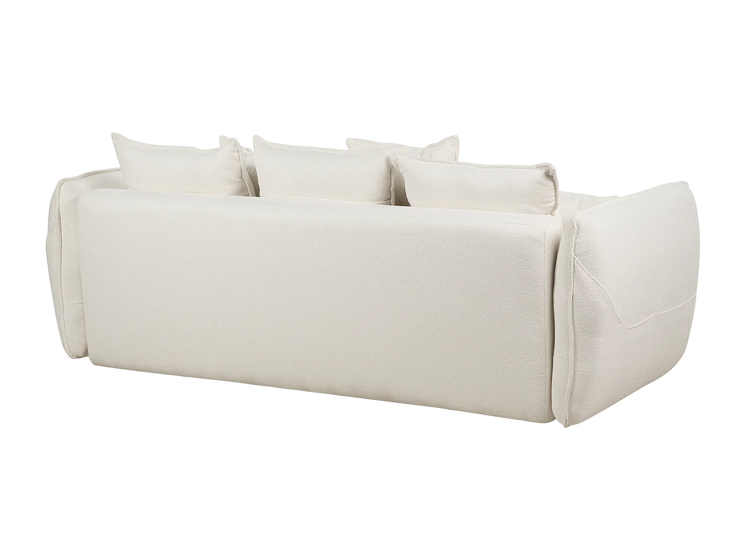 Canapé-lit en velours avec rangement blanc bouclé VALLANES