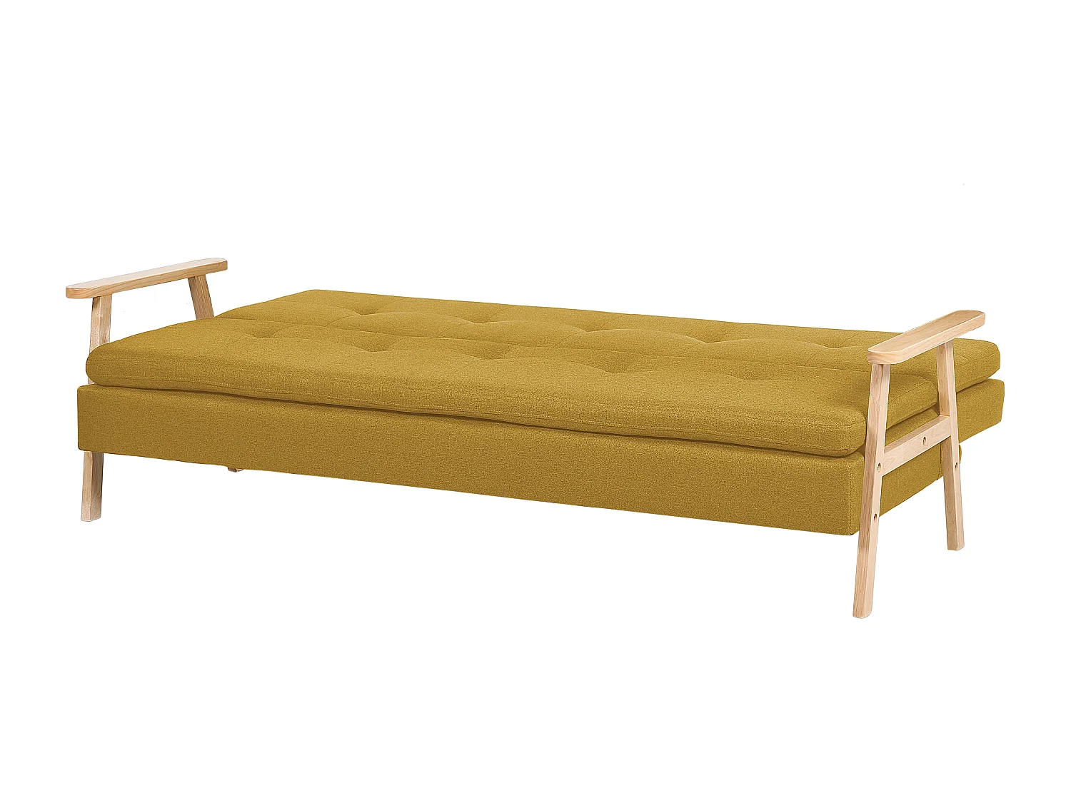 Slaapbank TJORN Stof Mosterdgeel 3-zitter