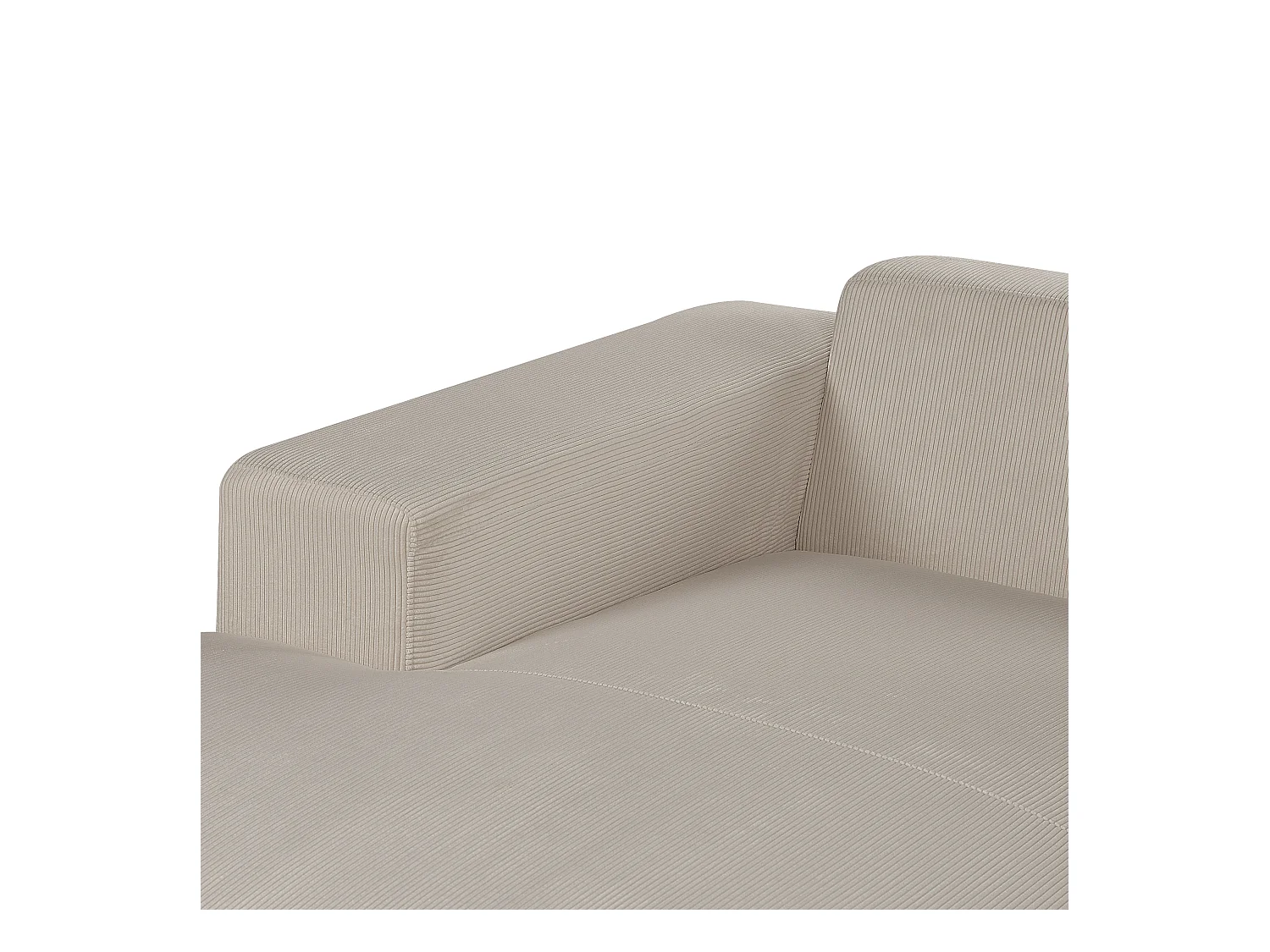4-Sitzer Ecksofa L-Form Stoffbezug beige mit Chaiselongue rechts modern Lungo