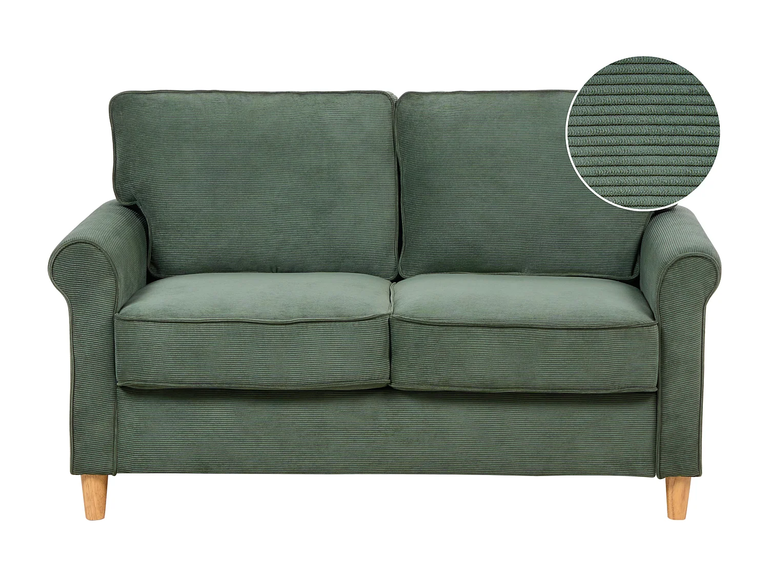 Sofa RONNEBY Cord Dunkelgrün 2-Sitzer
