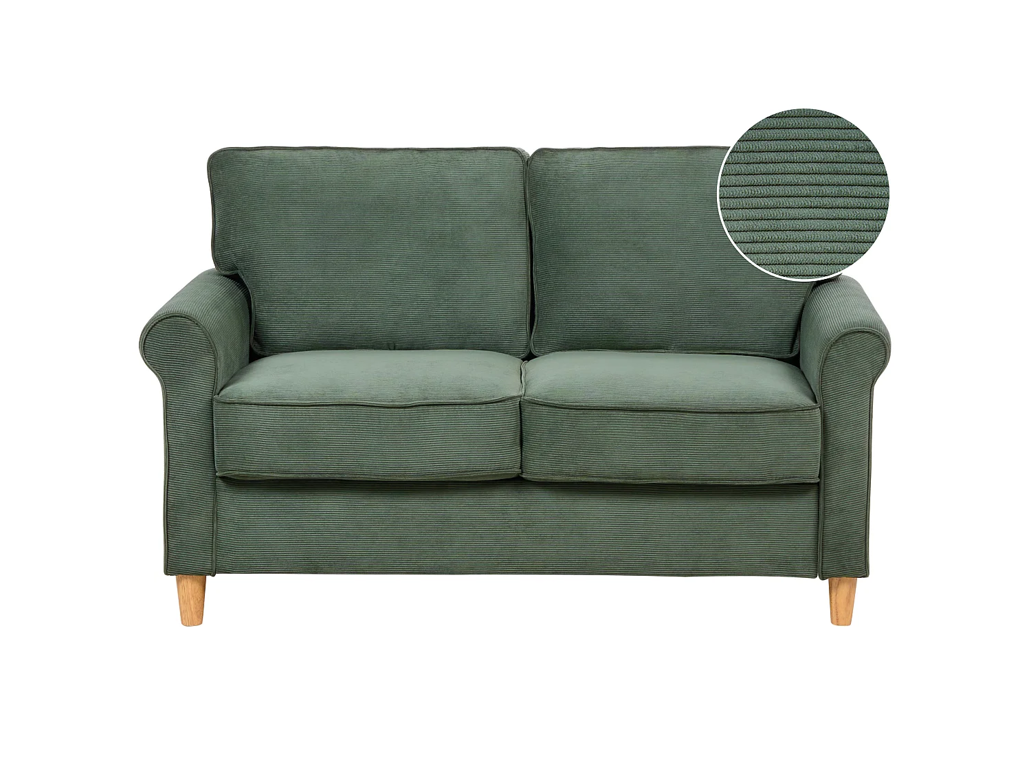 Sofa 2 Seater RONNEBY Corduroy Dark Green