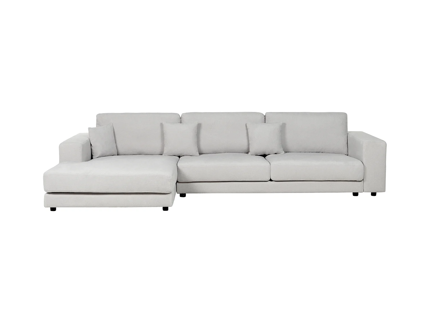 Canapé 4 Places Angle à gauche Style Moderne Minimaliste en Tissu Gris Clair Lofoten