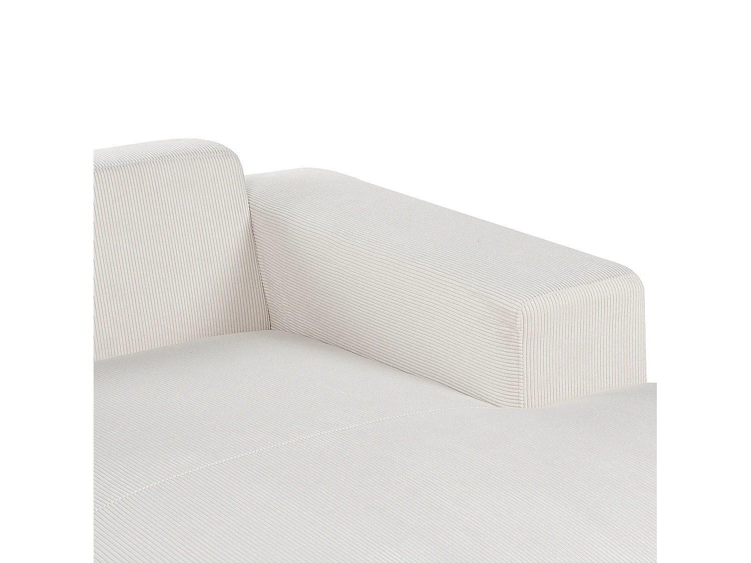 Narożnik LUNGO Sztruks Złamana biel dla 4 osób Lewostronny