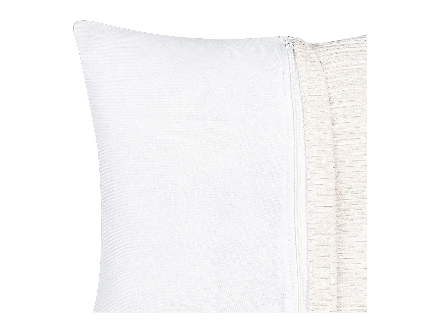 Ecksofa LUNGO Cord Cremeweiss 4-Sitzer linksseitig