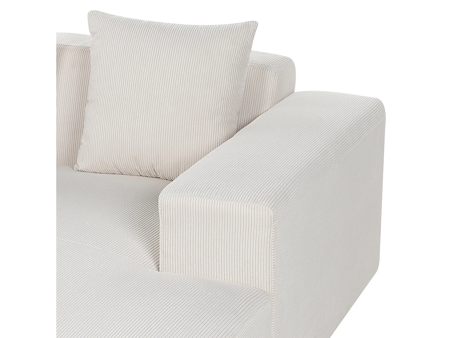 Ecksofa LUNGO Cord Cremeweiss 4-Sitzer linksseitig