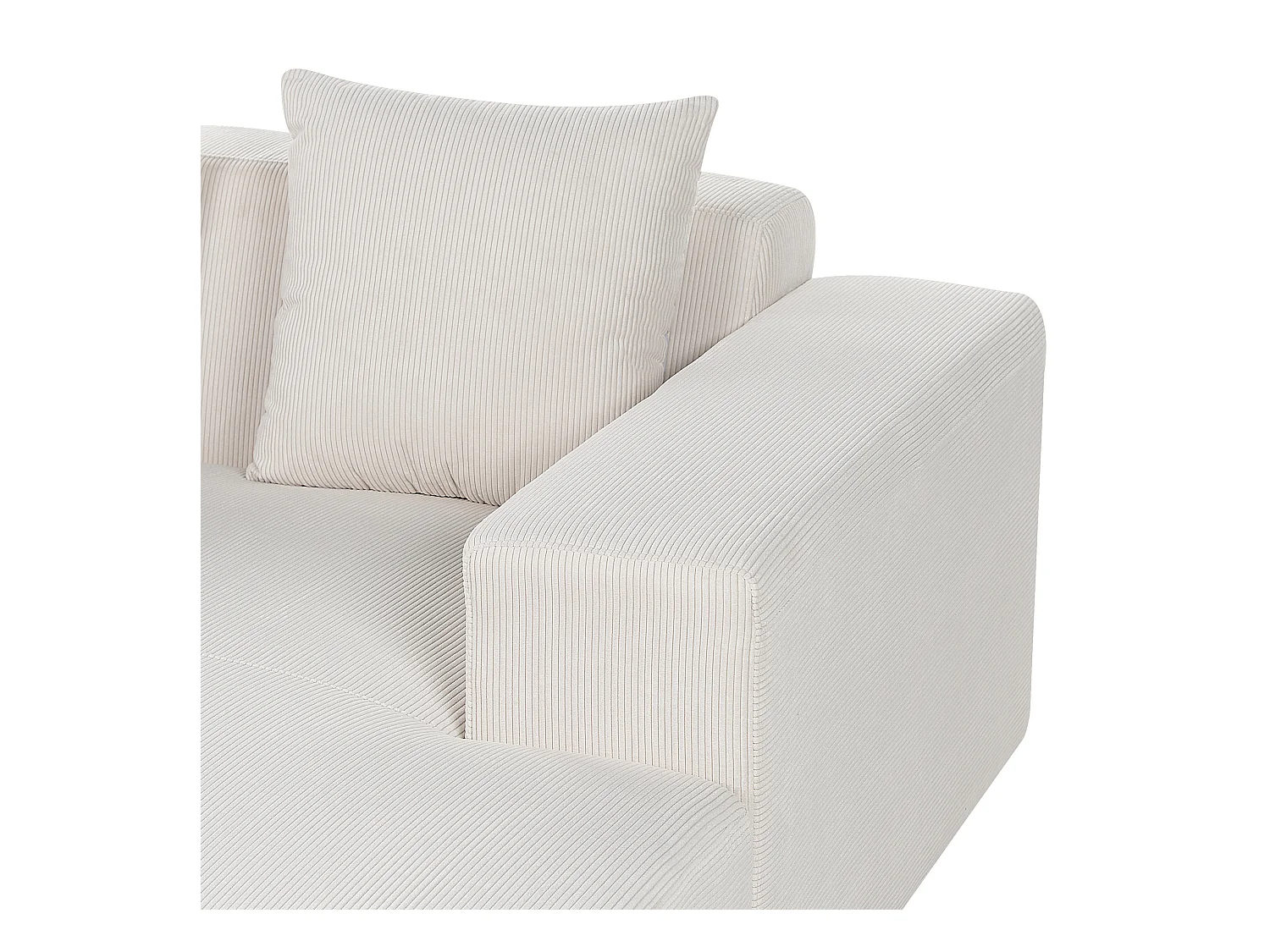 Ecksofa LUNGO Cord Cremeweiss 4-Sitzer linksseitig