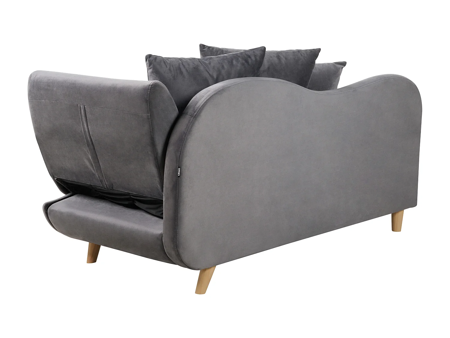 Rechtszijdige chaise longue MERI Fluweel Donkergrijs met opbergruimte