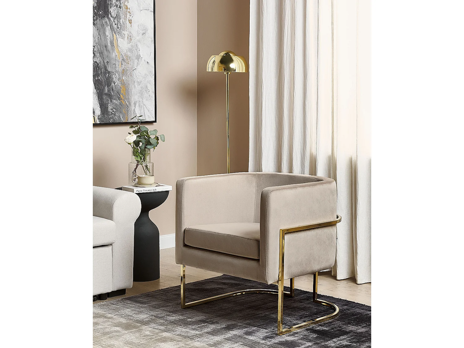 Fauteuil SIRKKA Velours Taupe