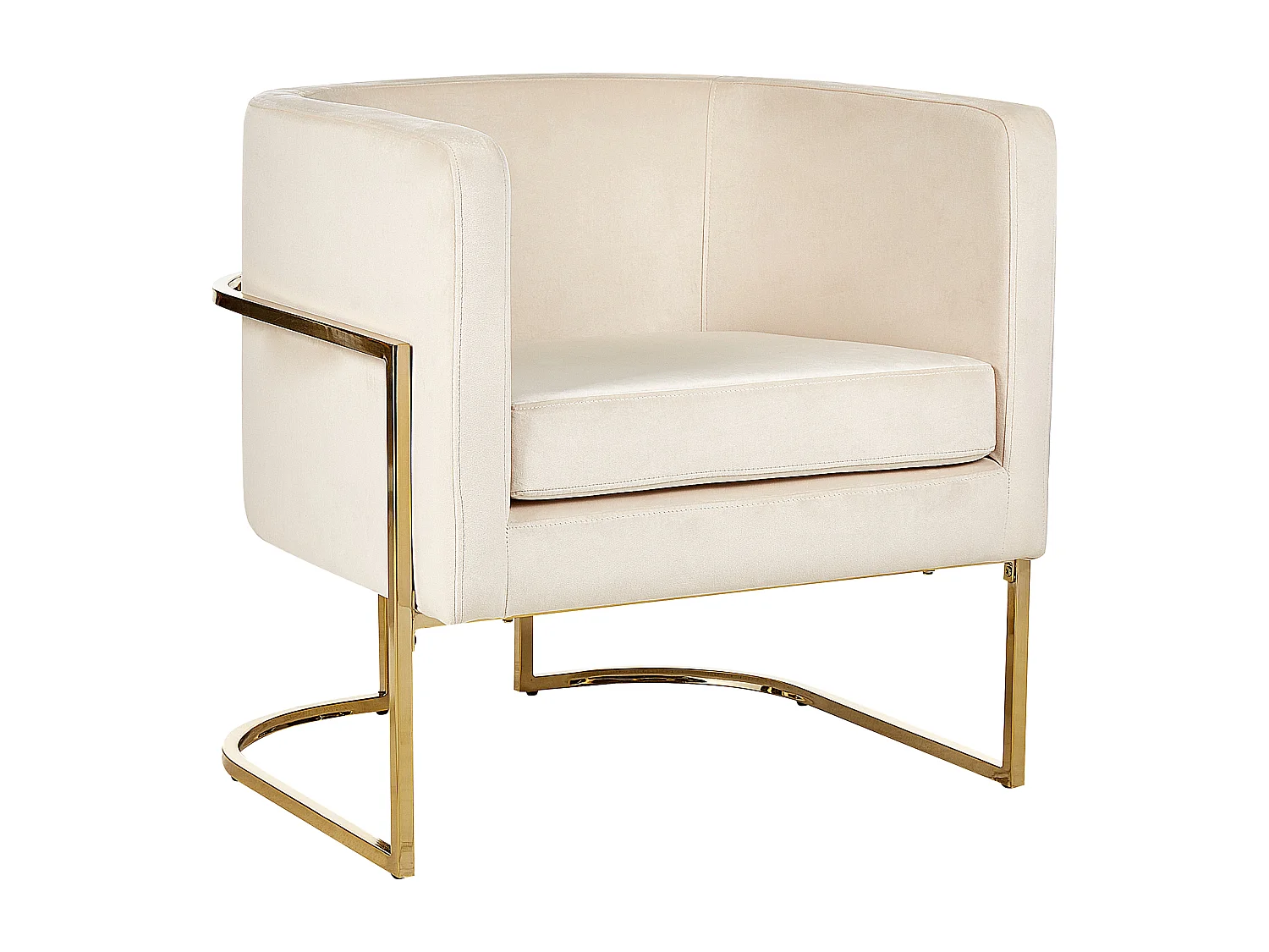 Poltrona SIRKKA Velluto Beige chiaro