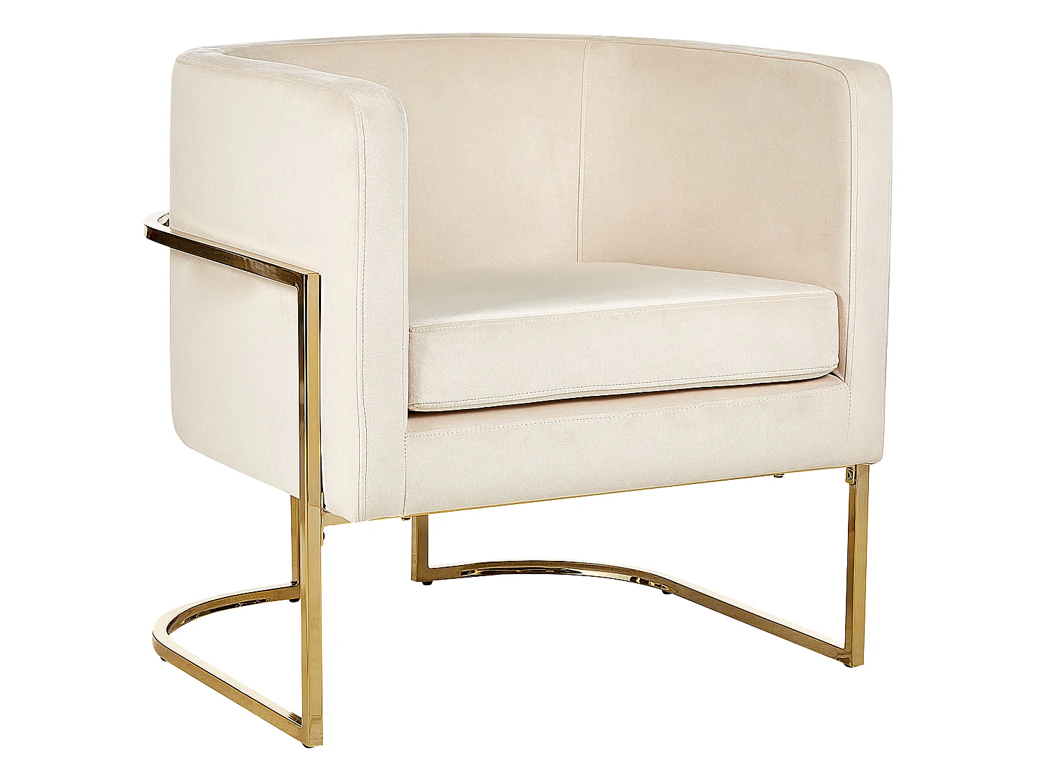 Sessel SIRKKA Samtstoff Hellbeige