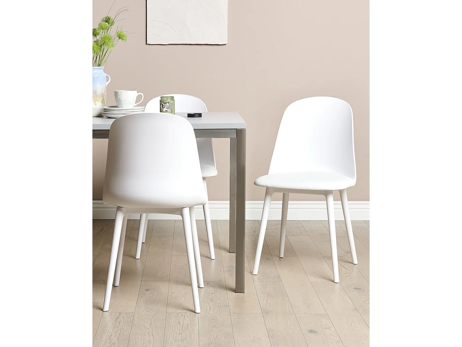 Lot de 2 chaises de salle à manger FOMBY Blanc