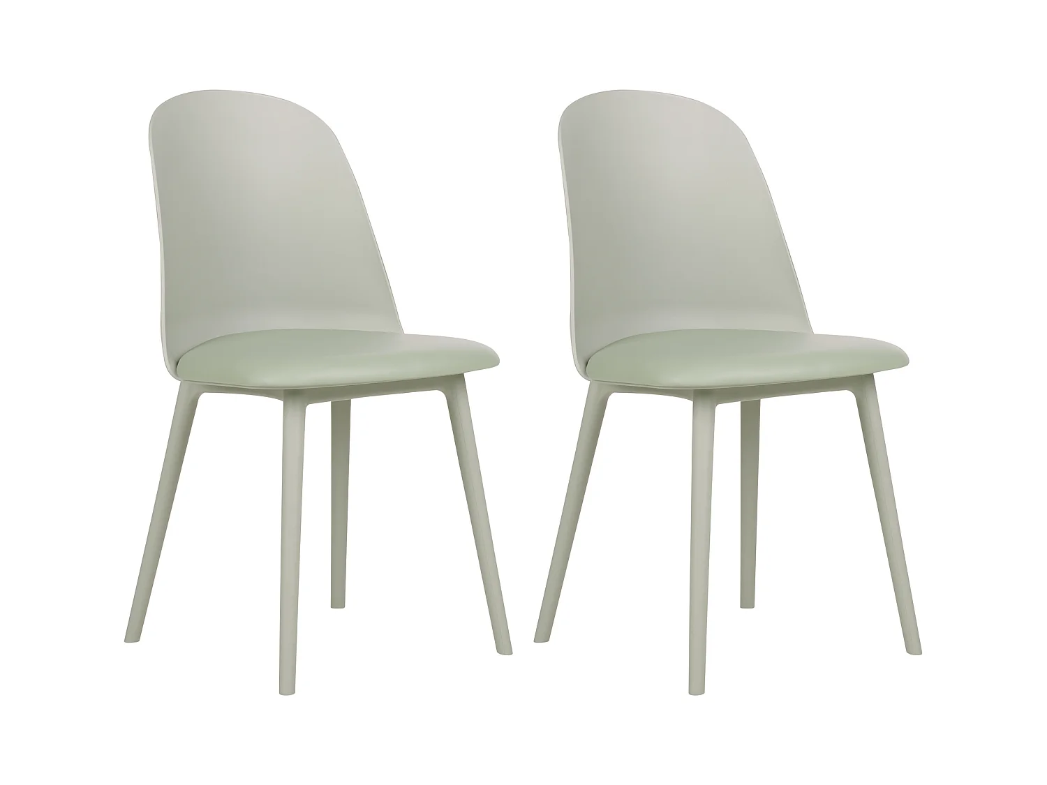 Lot de 2 chaises de salle à manger FOMBY Vert clair