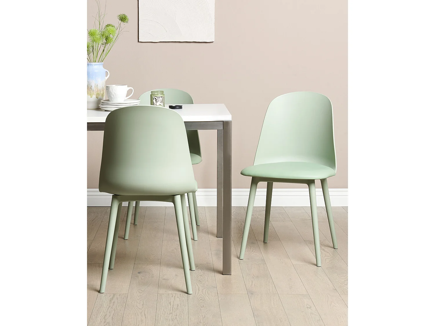 Lot de 2 chaises de salle à manger FOMBY Vert clair