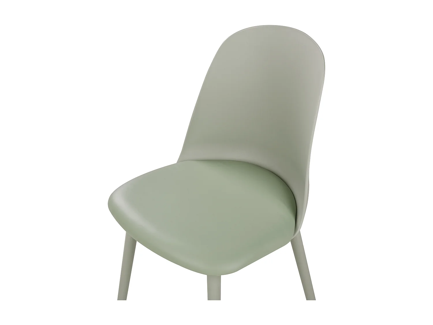 Esszimmerstuhl 2er Set Kunststoff grün mit Sitzpolster aus Kunstleder Fomby