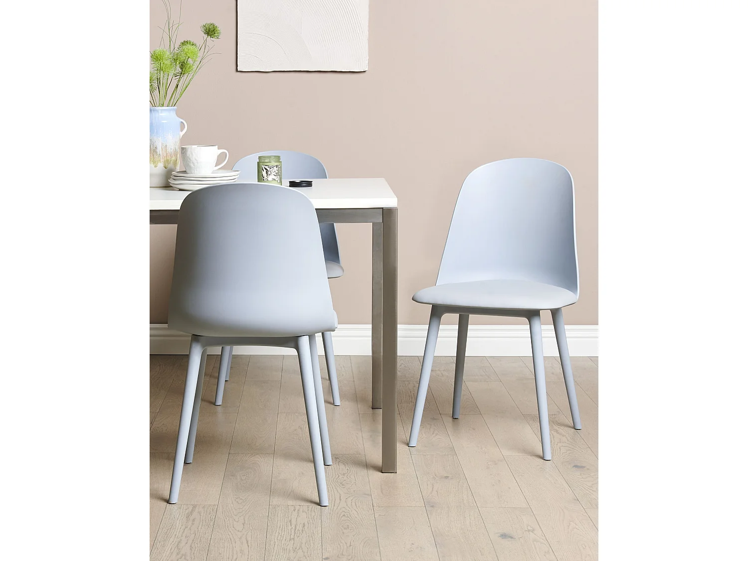 Lot de 2 chaises de salle à manger FOMBY Bleu clair