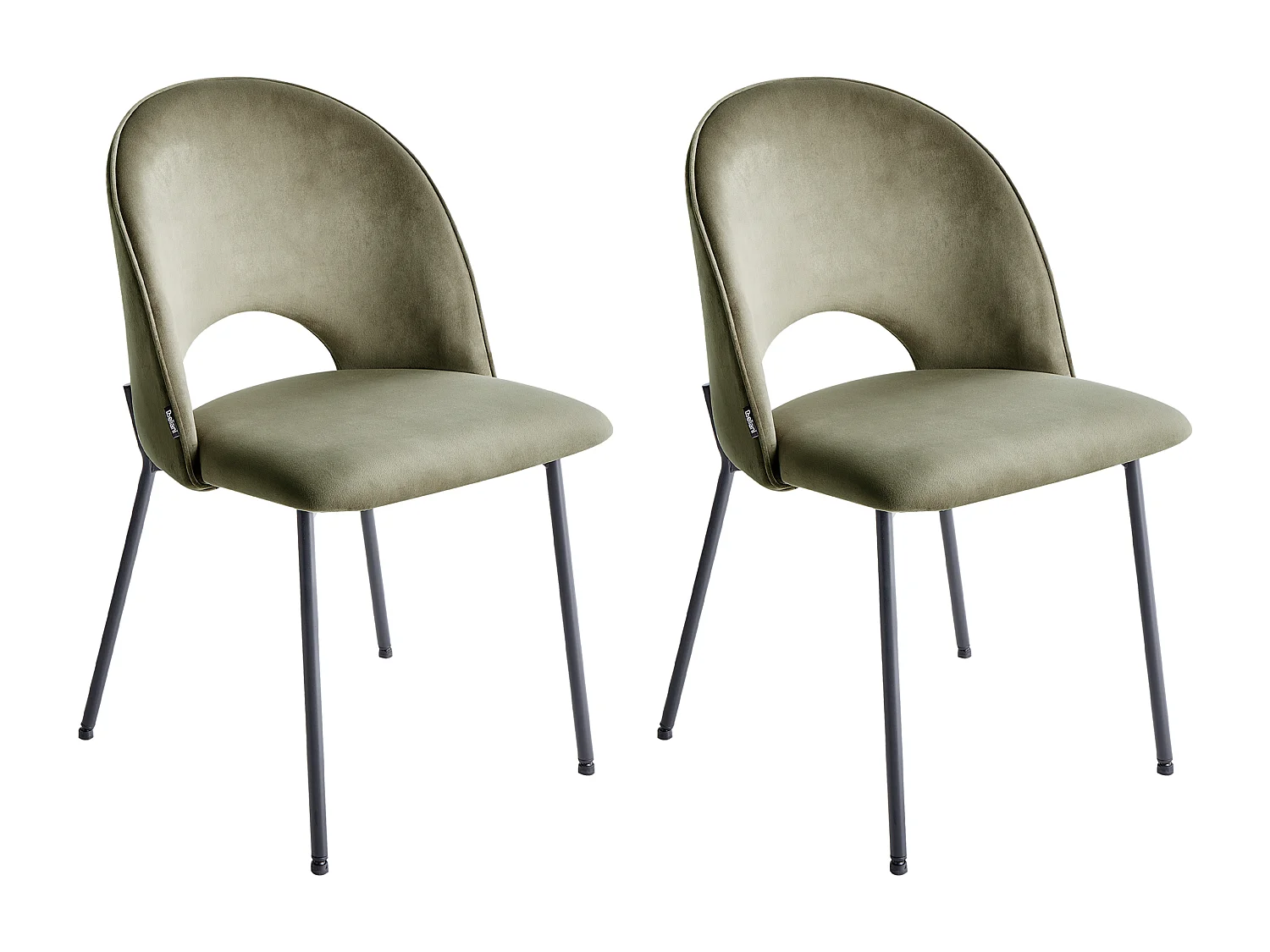 Lot de 2 chaises de salle à manger COVELO Velours Vert foncé