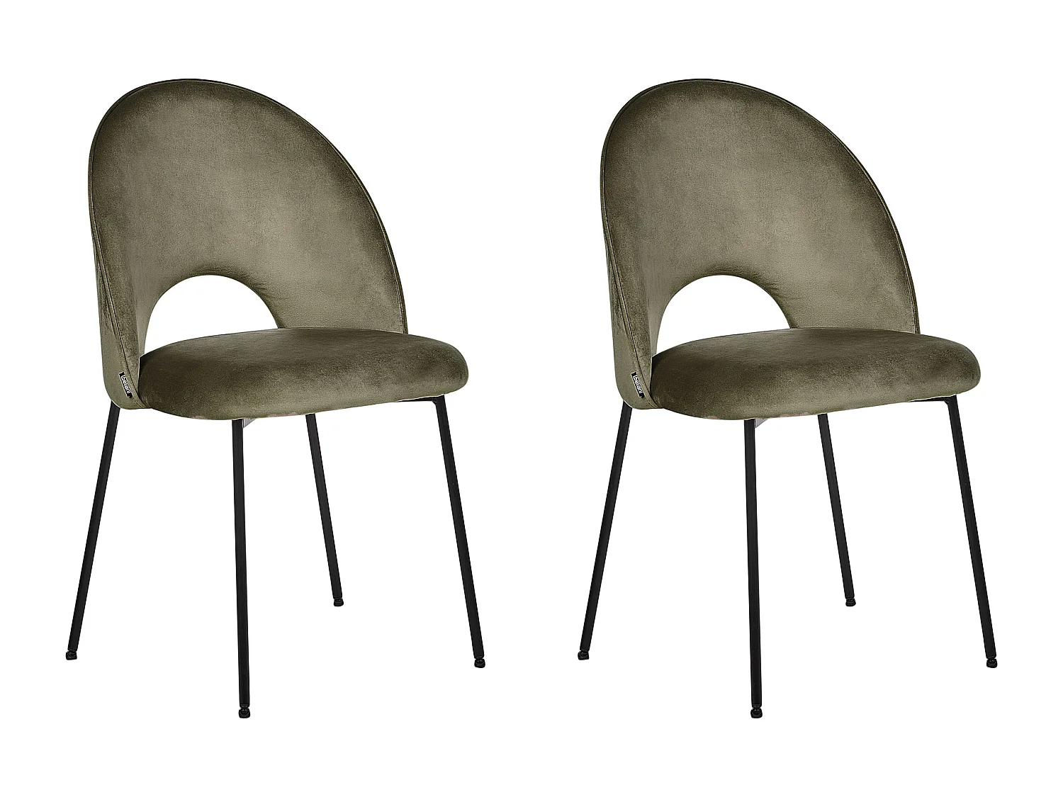 Lot de 2 chaises de salle à manger COVELO Velours Vert foncé