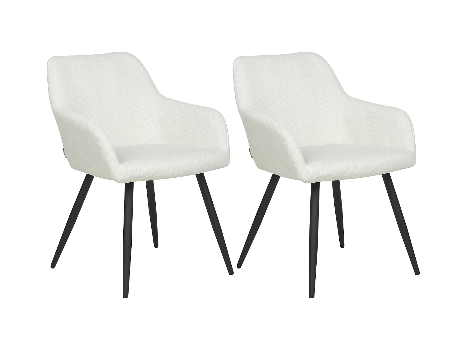 Lot de 2 chaises de salle à manger CASMALIA Velours Blanc cassé