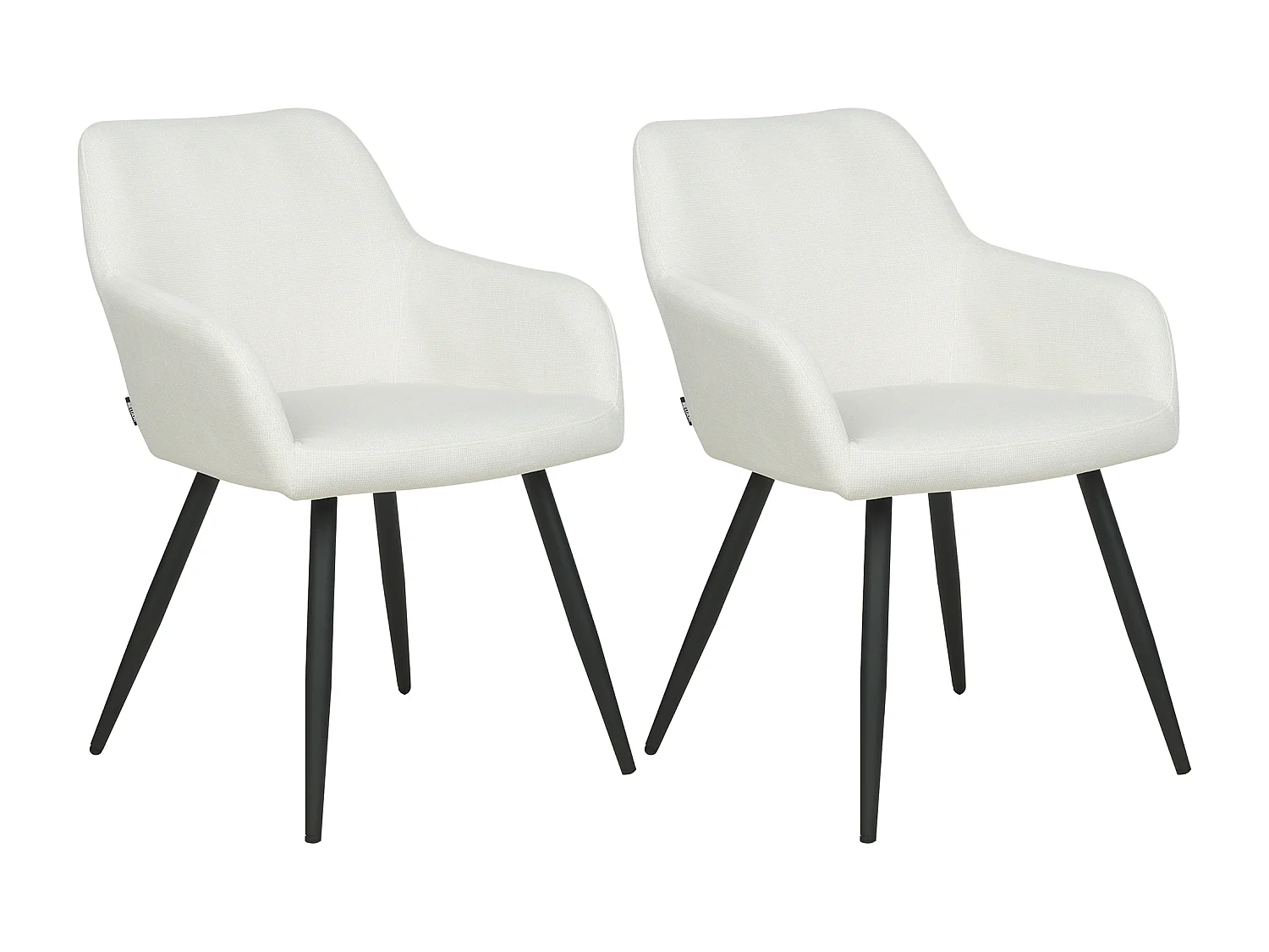 Lot de 2 chaises de salle à manger CASMALIA Velours Blanc cassé