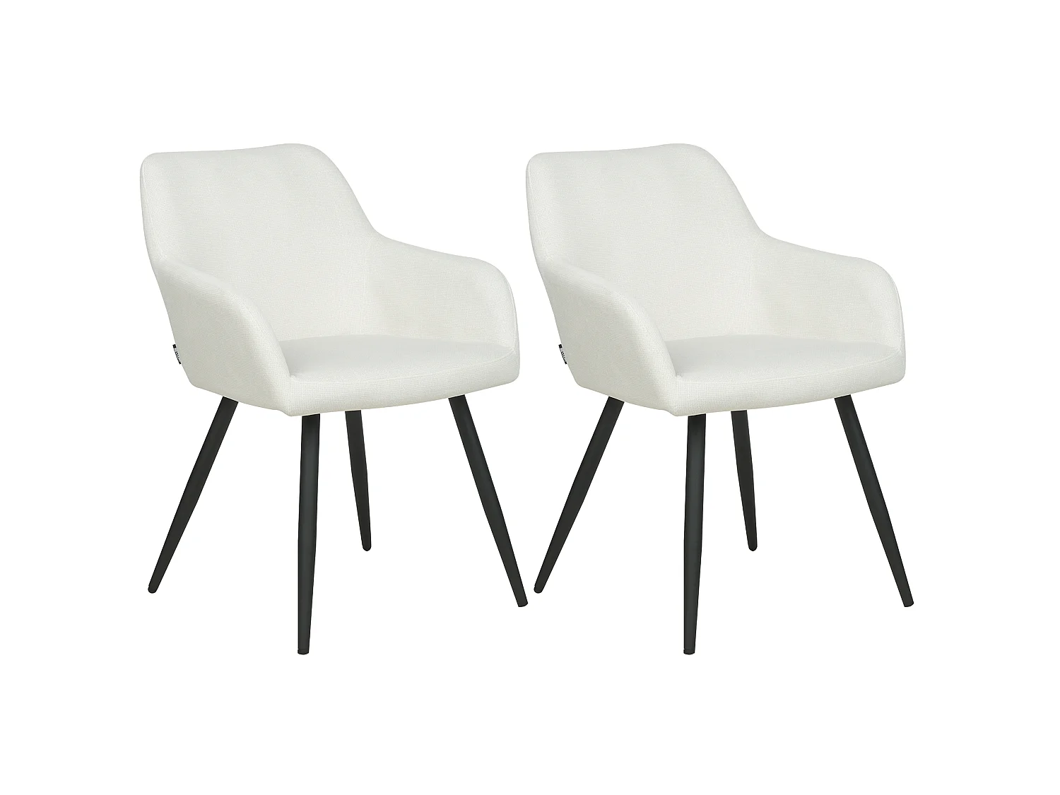 Lot de 2 chaises de salle à manger CASMALIA Velours Blanc cassé