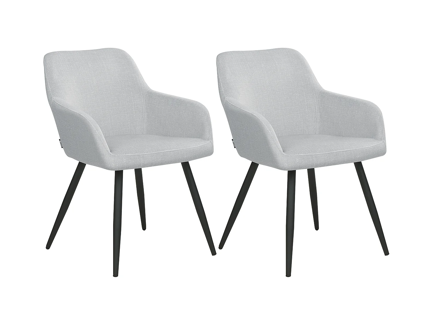 Lot de 2 chaises de salle à manger CASMALIA Velours Gris clair