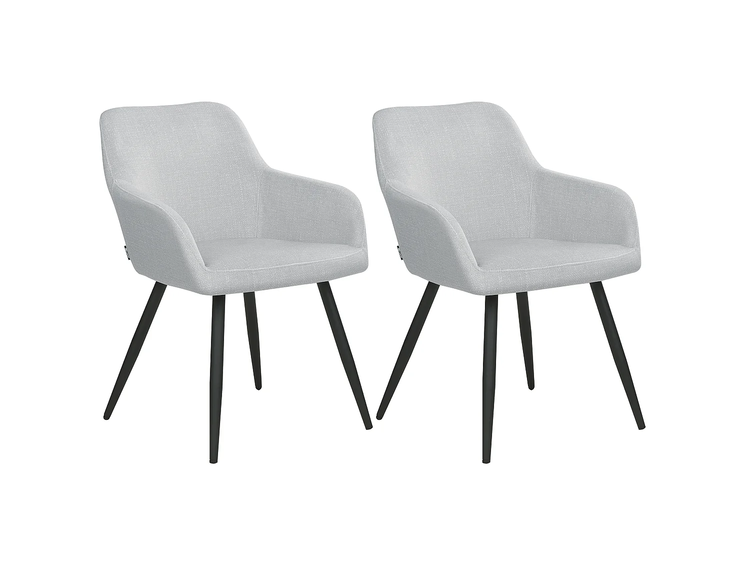 Lot de 2 chaises de salle à manger CASMALIA Velours Gris clair