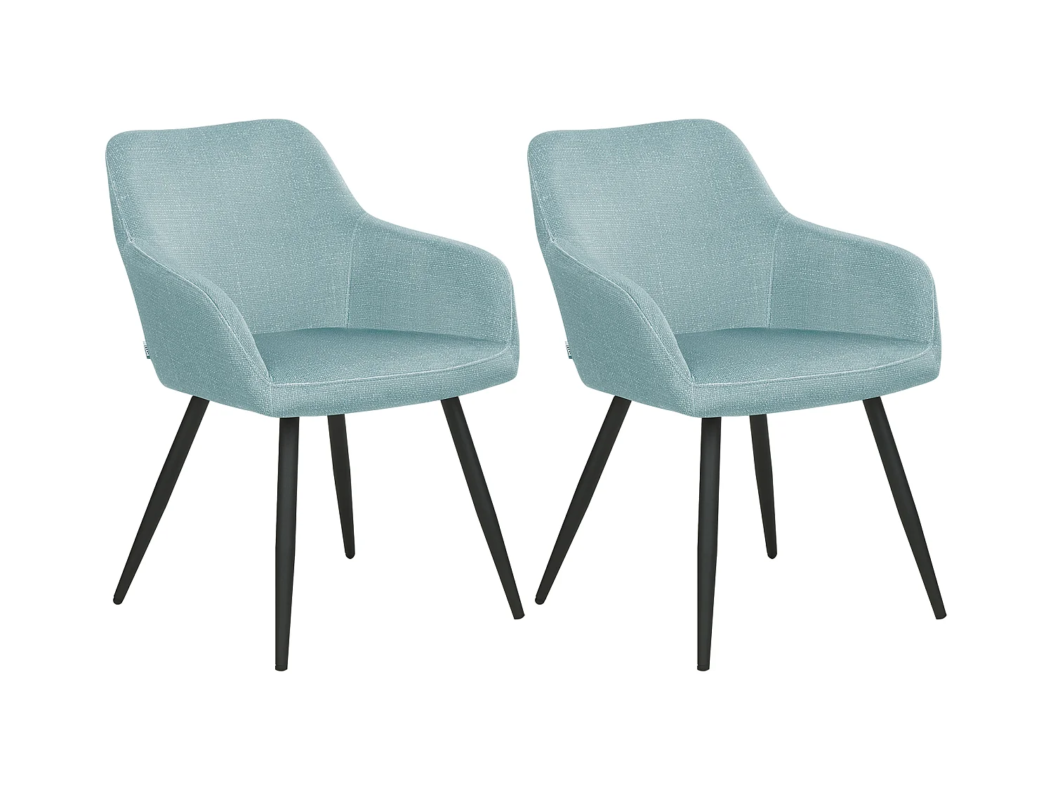 Lot de 2 chaises de salle à manger CASMALIA Velours Bleu clair