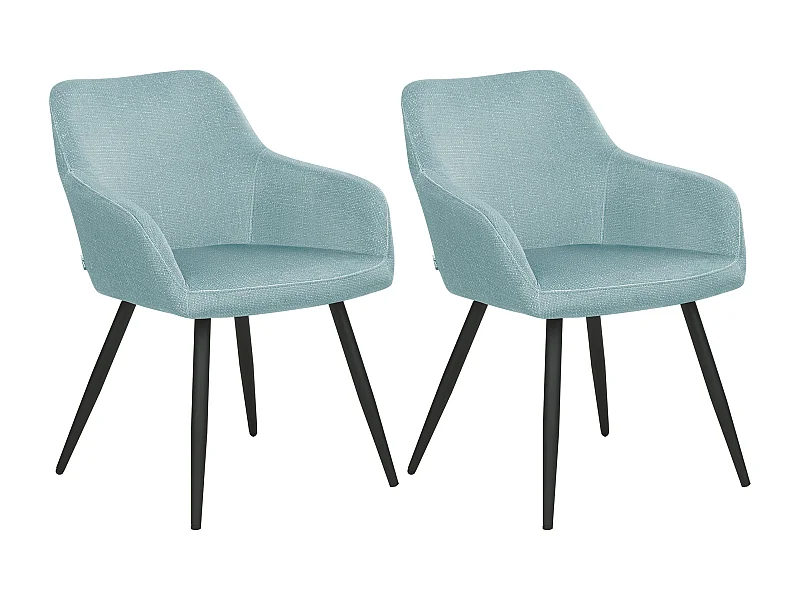 Set di 2 sedie da pranzo CASMALIA Velluto Azzurro