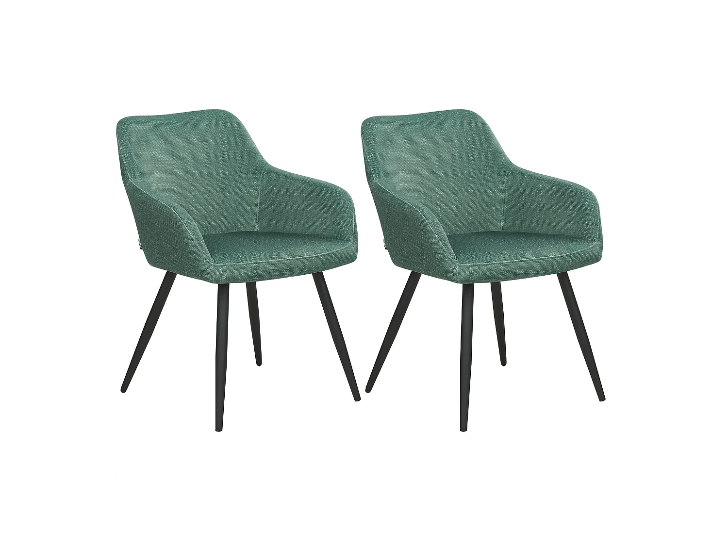 Lot de 2 chaises de salle à manger CASMALIA Velours Vert foncé