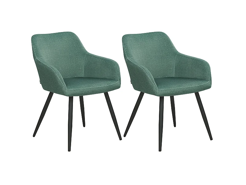 Set van 2 eetkamerstoelen CASMALIA Fluweel Donkergroen