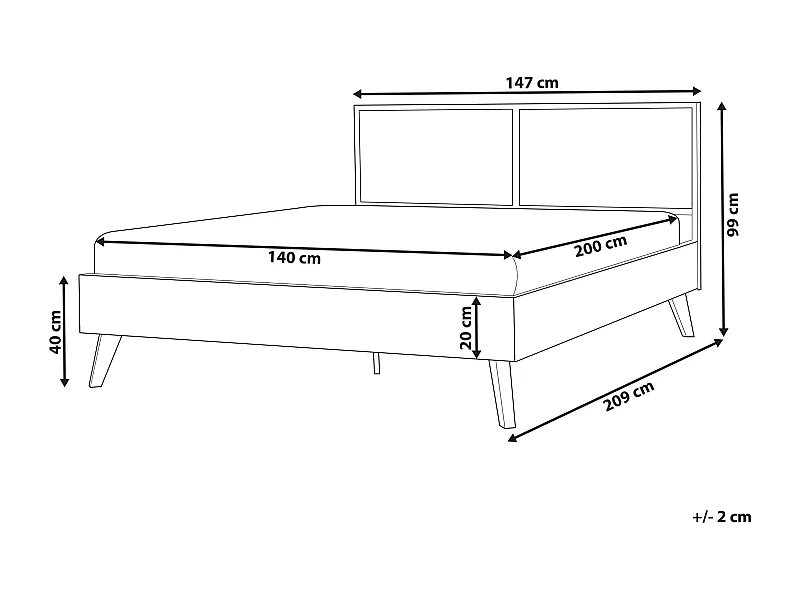 Letto matrimoniale legno scuro 140 x 200 cm MONPAZIER
