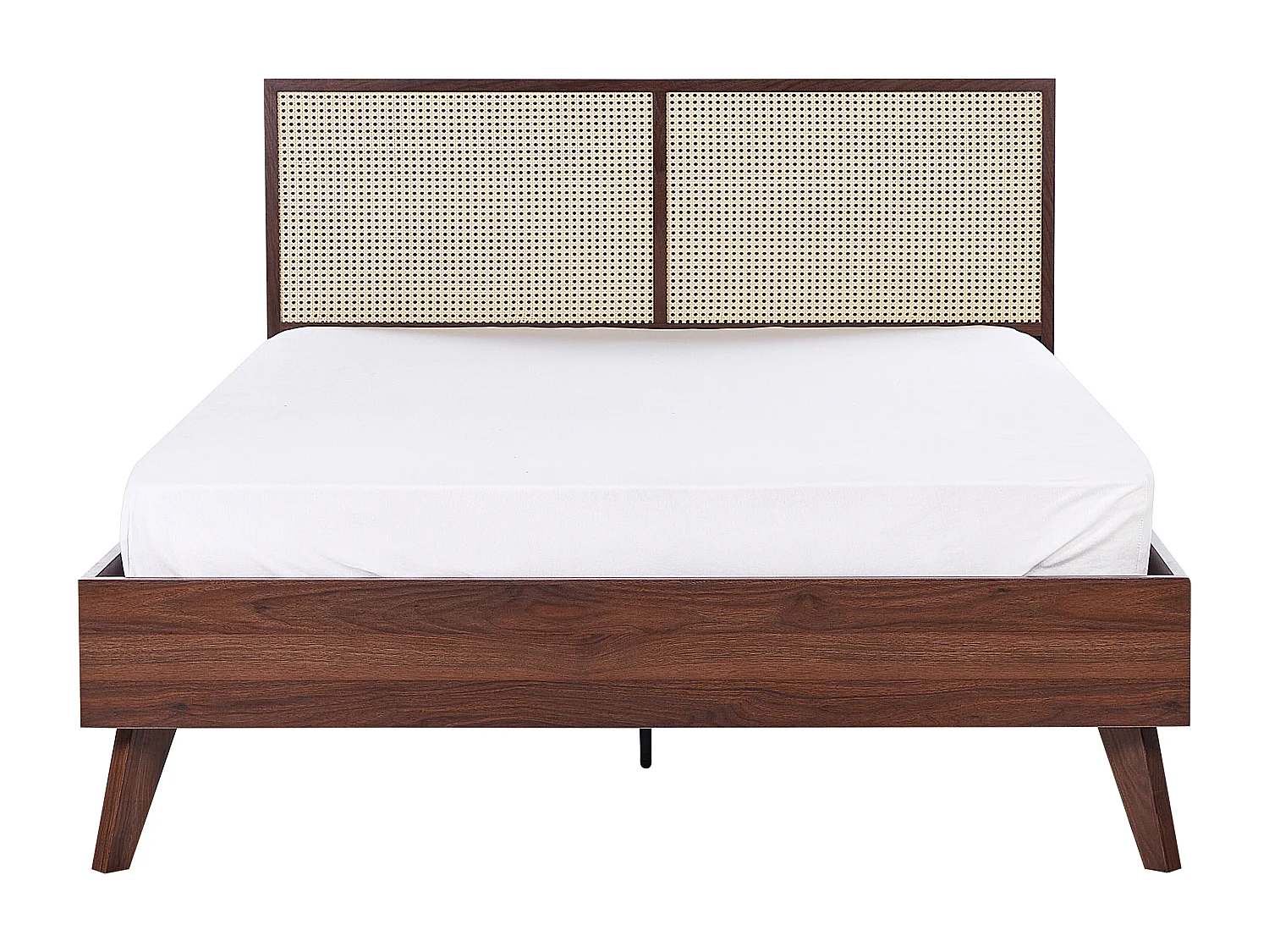 Lit avec sommier Rotin MONPAZIER 140 x 200 cm Marron foncé