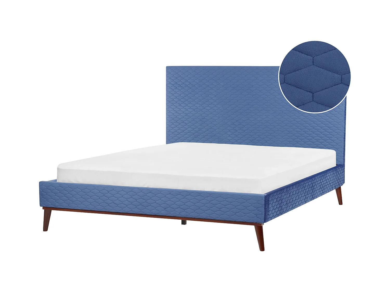 Bed Fluweel BAYONNE 180 x 200 cm Blauw