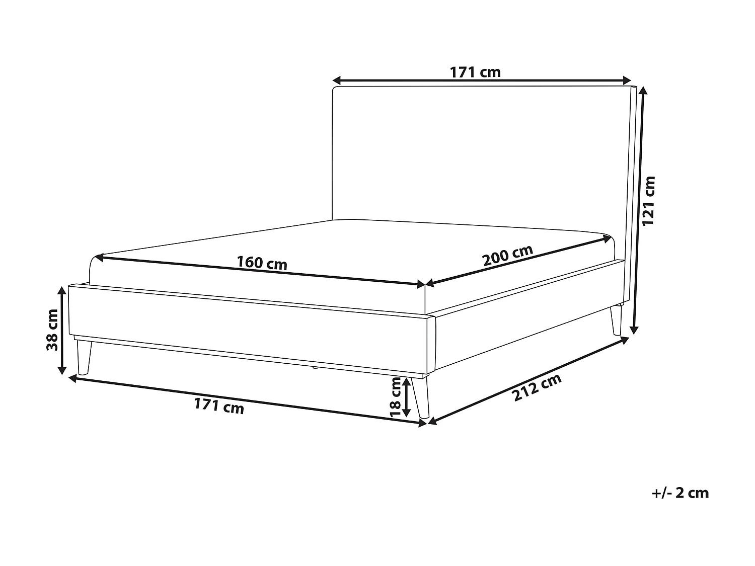 Letto Velluto BAYONNE 180 x 200 cm Blu