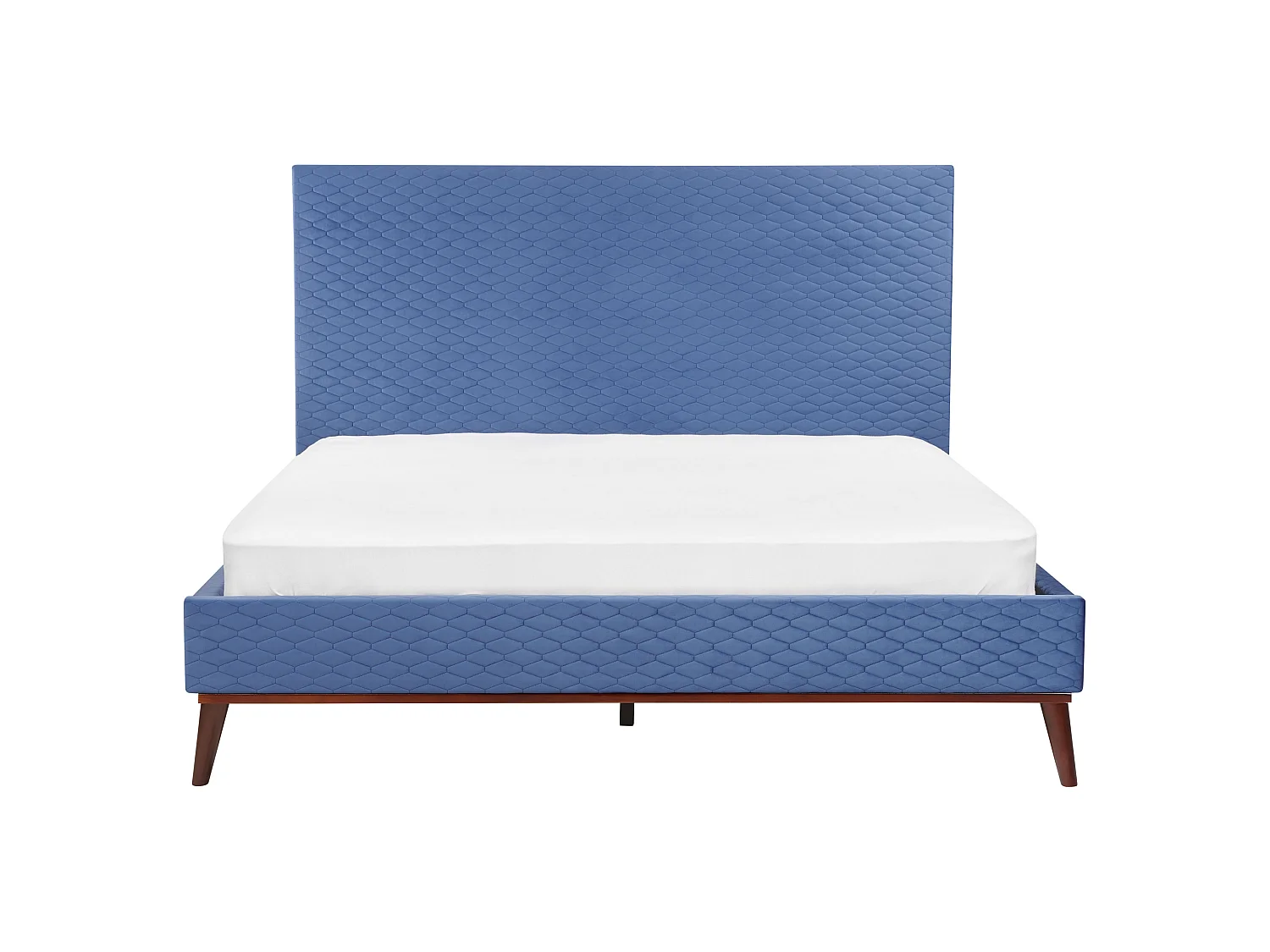 Lit avec sommier Velours BAYONNE 180 x 200 cm Bleu