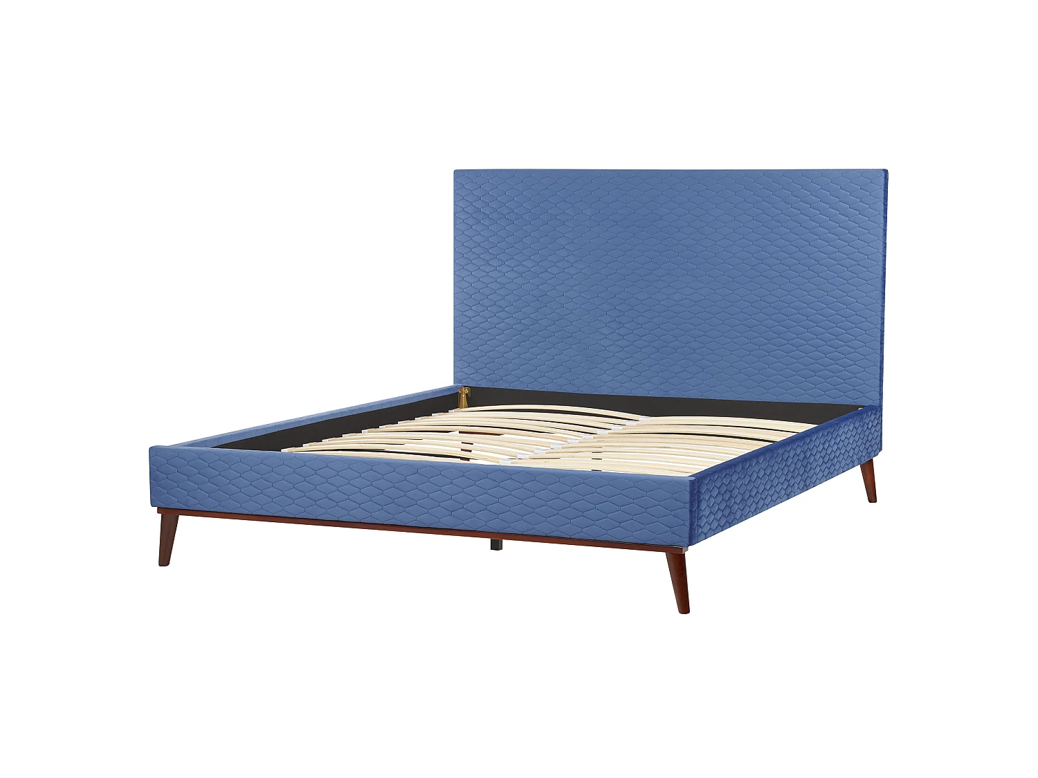 Lit avec sommier Velours BAYONNE 180 x 200 cm Bleu