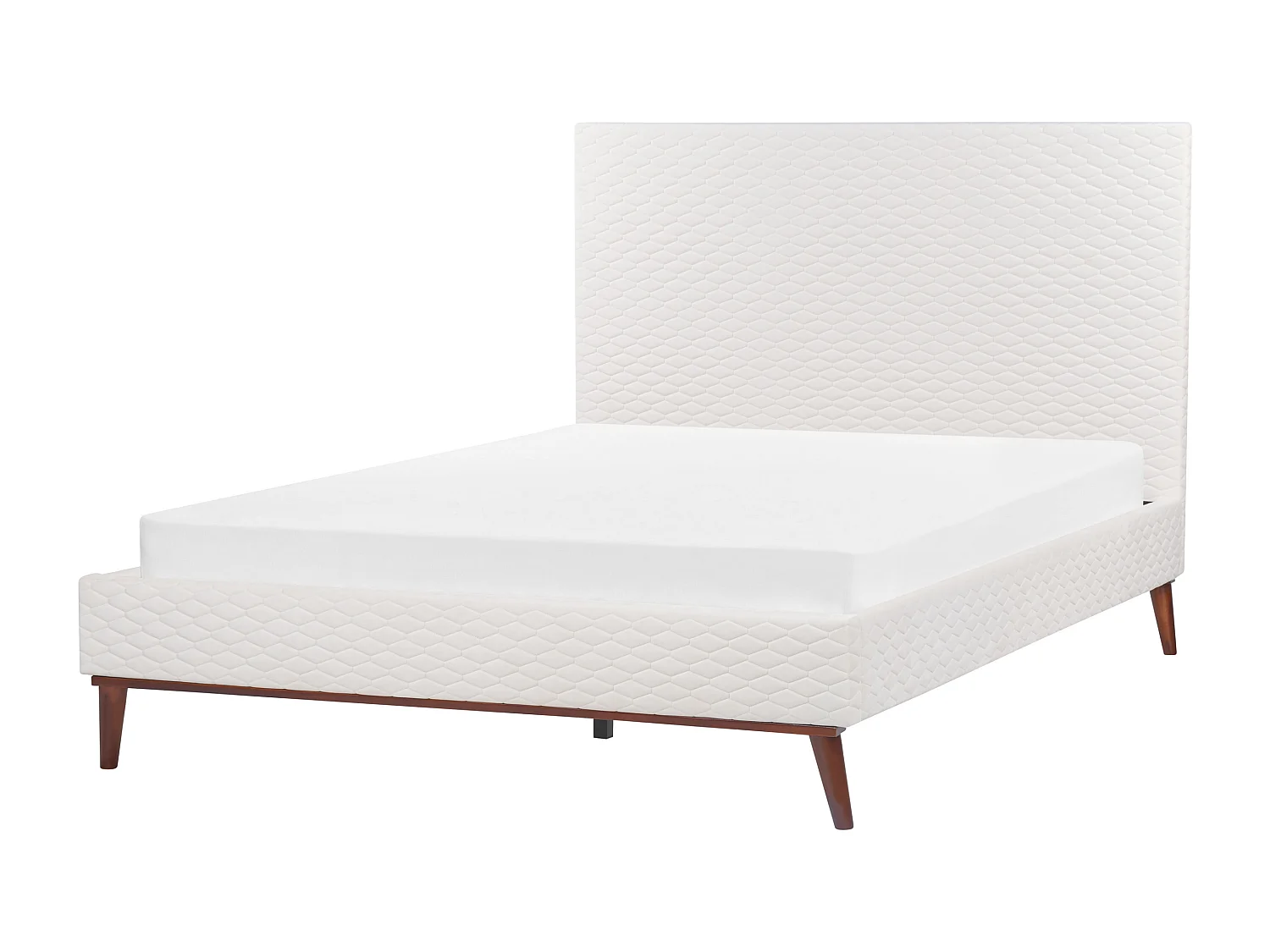 Bed Fluweel BAYONNE 160 x 200 cm Gebroken wit