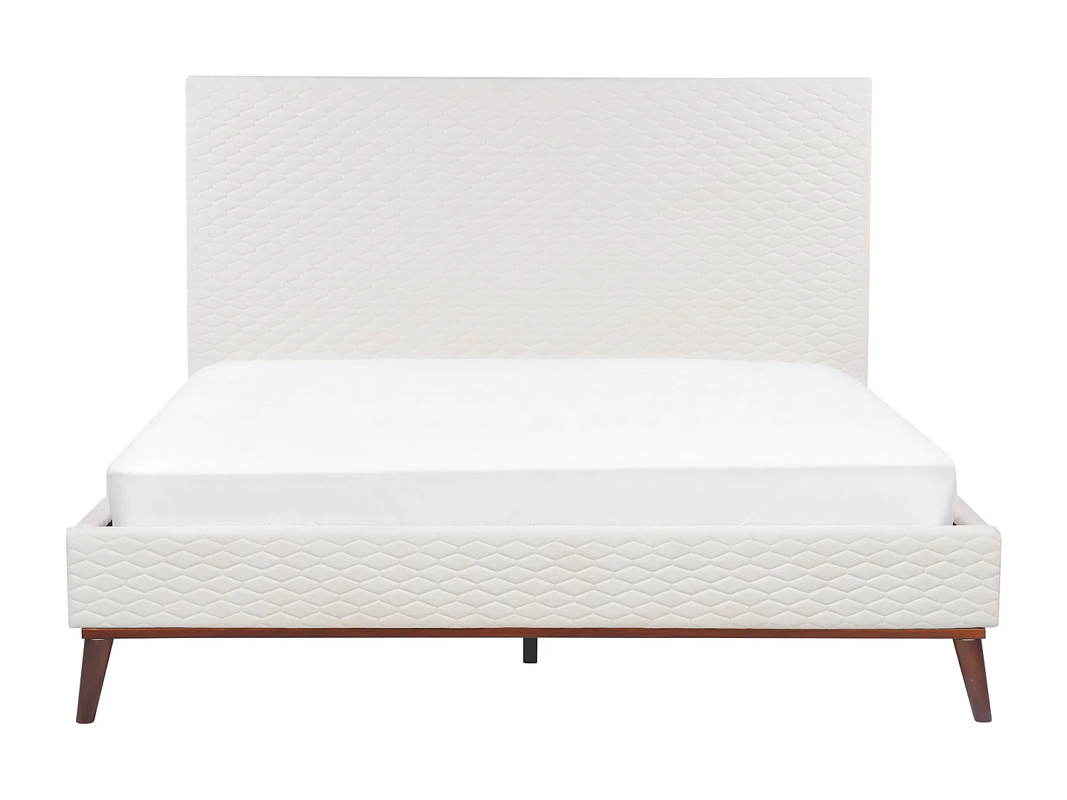 Bed Fluweel BAYONNE 160 x 200 cm Gebroken wit