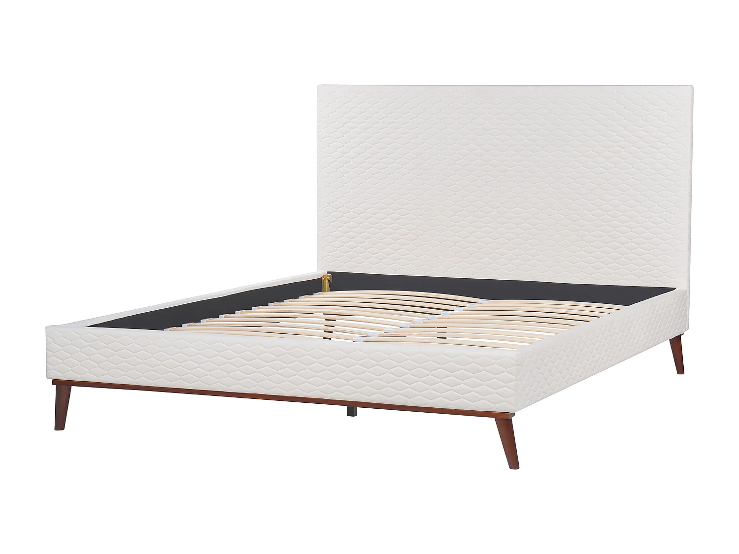 Bed Fluweel BAYONNE 160 x 200 cm Gebroken wit
