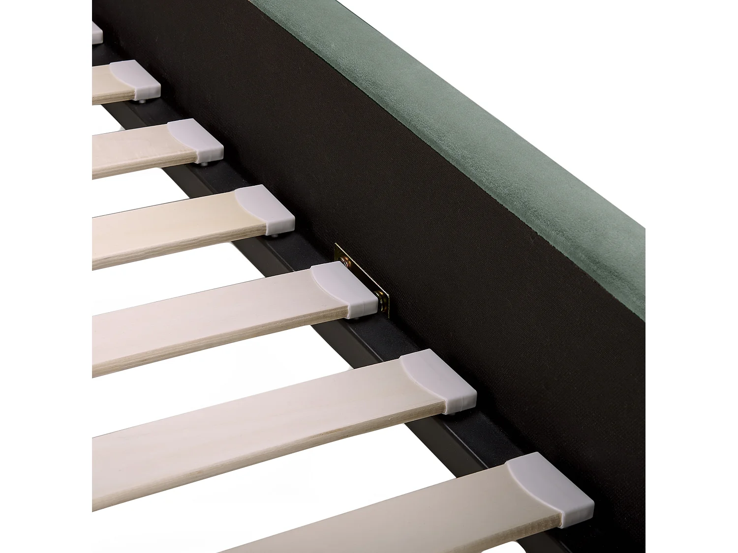 Lit avec sommier Velours AMBILLOU 160 x 200 cm Vert