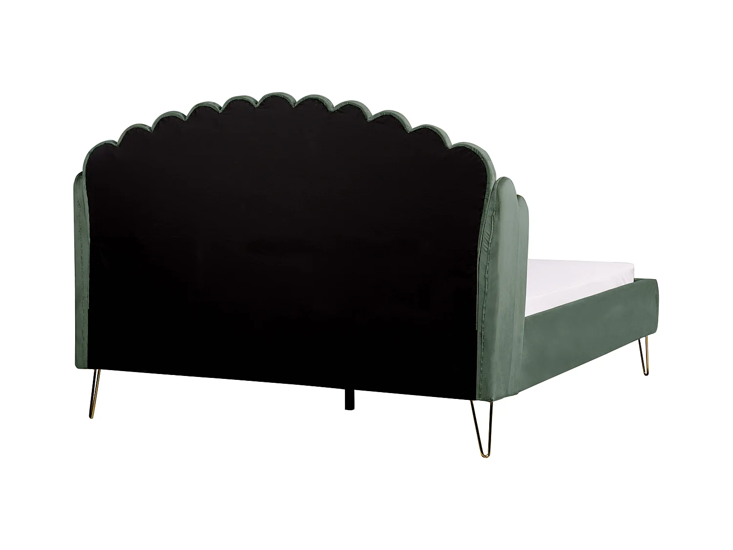 Lit avec sommier Velours AMBILLOU 160 x 200 cm Vert