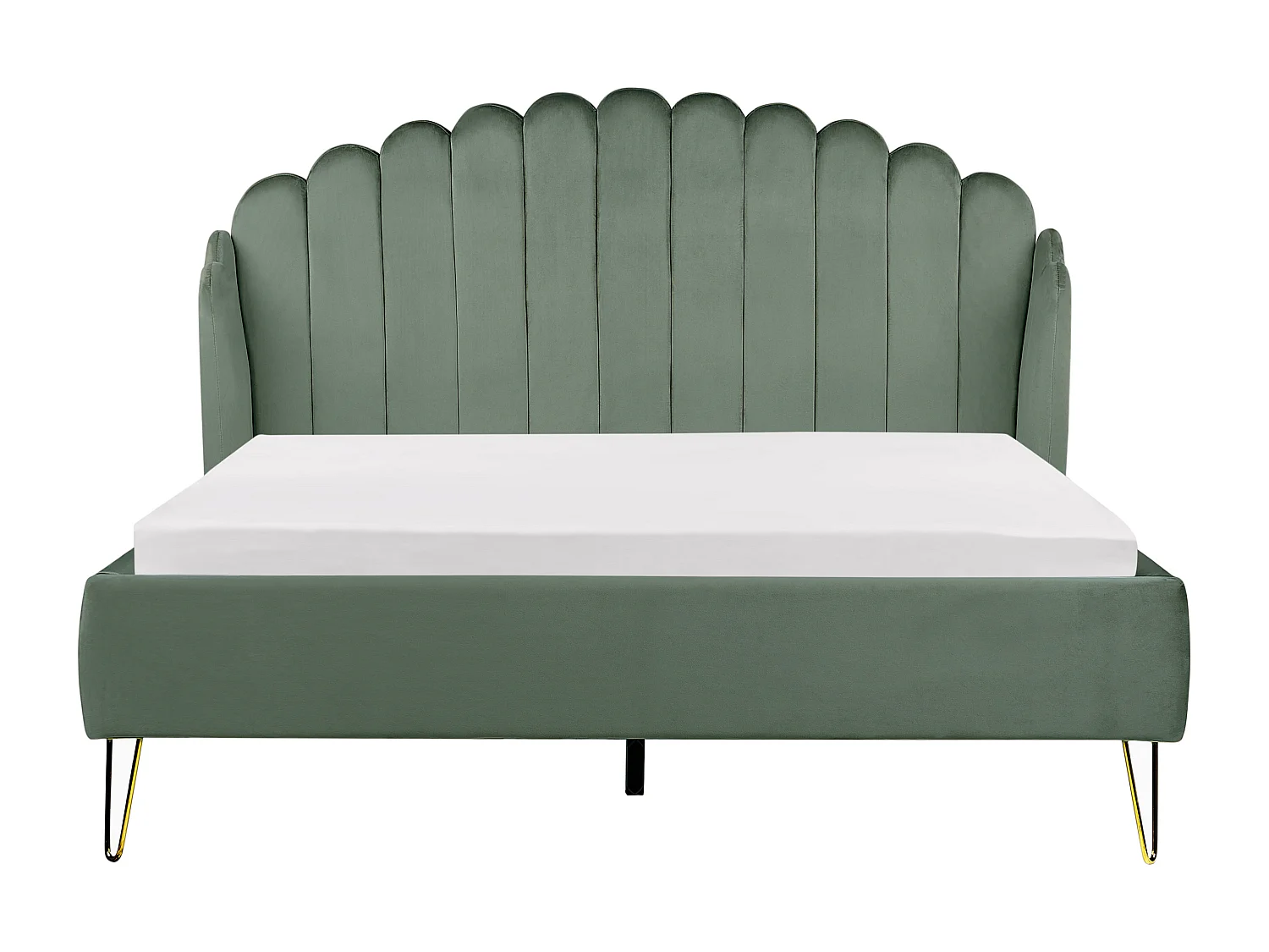 Lit avec sommier Velours AMBILLOU 160 x 200 cm Vert