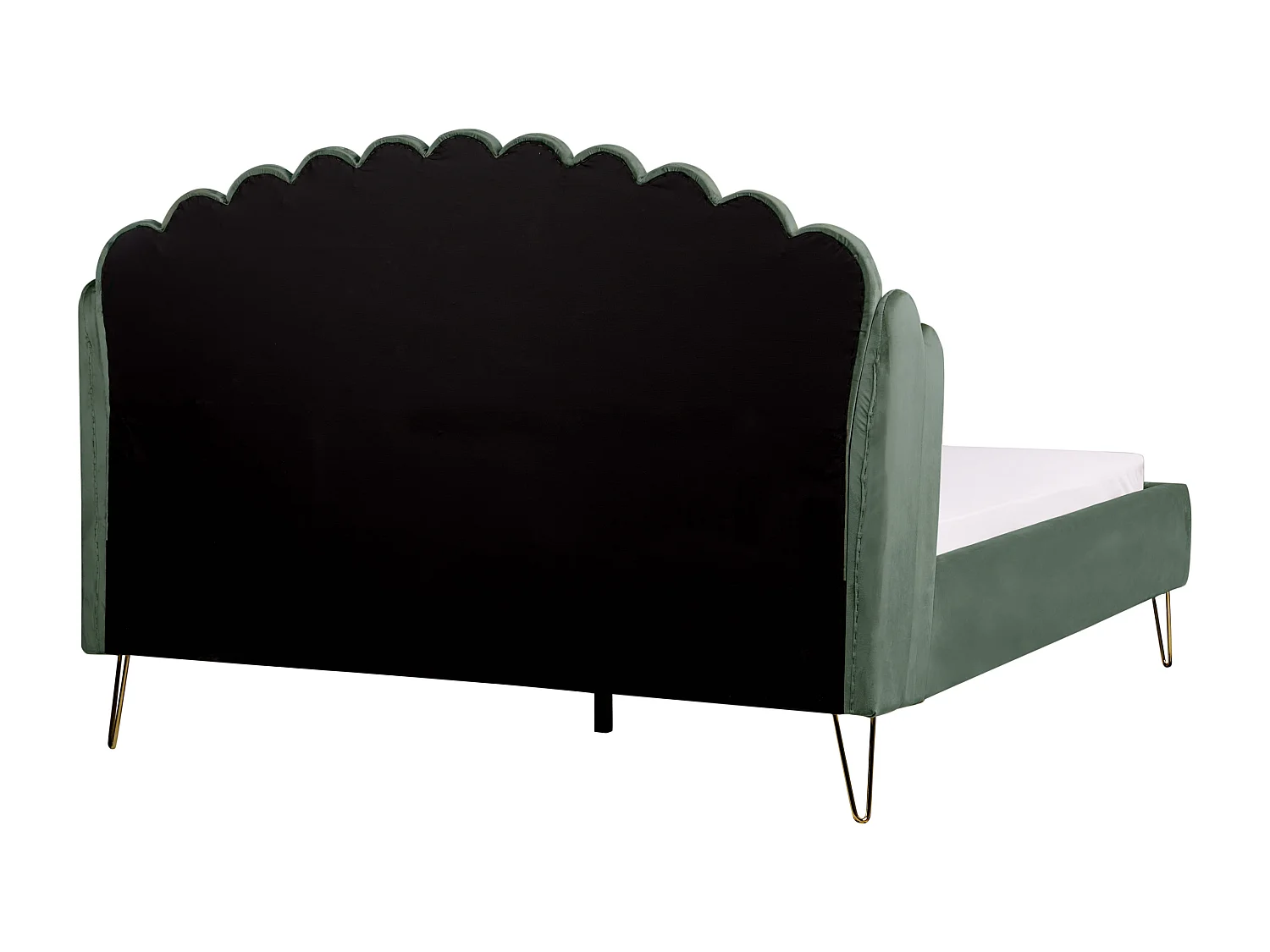 Lit avec sommier Velours AMBILLOU 160 x 200 cm Vert