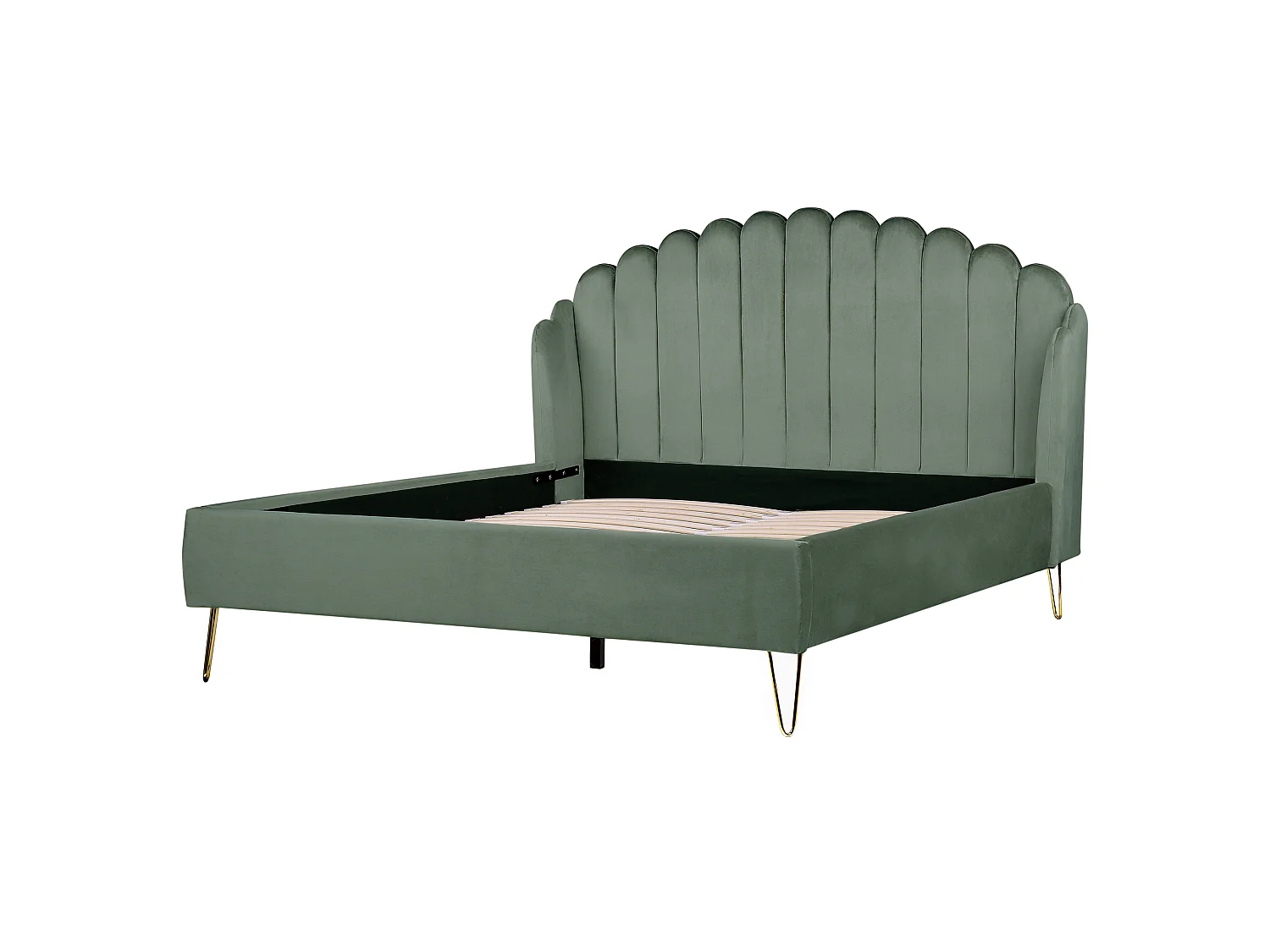 Letto Velluto AMBILLOU 160 x 200 cm Verde